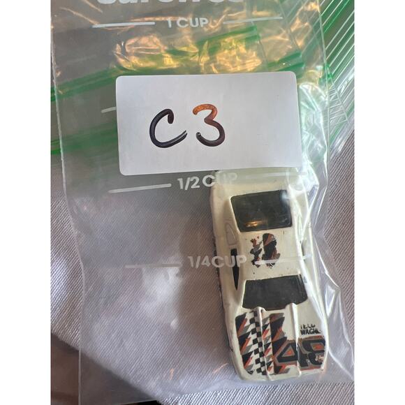 1997 Hot Wheels Mustang Cobra Race Car White w/Orange Black Checkered Graphics - Picture 8 of 8